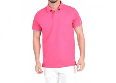 Eight X Double Sided Multi Colored Striped Collar Polo In Fuchsia In Pink