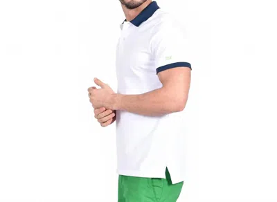 Eight X Double Sided Paisley Print Collar Polo In White