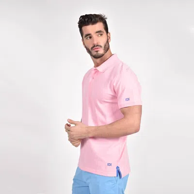 Eight X Ex Logo Polo In Pink In Neutral