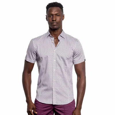 Eight X Farfalle Short Sleeve Shirt In White In Animal Print