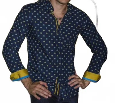 Eight X Fill Coupe Button Down Shirt In Turquoise In Blue