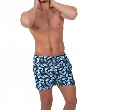 Eight X Fish Swim Trunks In Navy In Blue