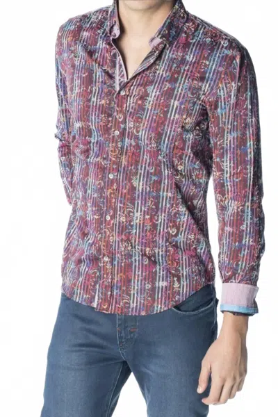 Eight X Flocking Button Down Shirt With Stripes In Multi