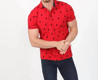 Eight X Flocking Polo In Red