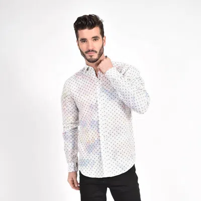 Eight X Floral Print Linen Shirt In Multicolor Tie Dye In White