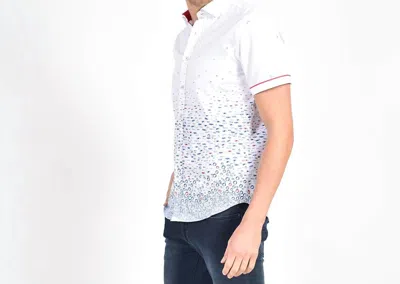 Eight X Fluttering Hummingbird And Flounder Short Sleeve Shirt In White