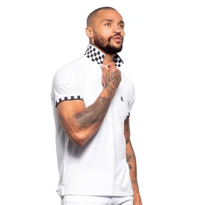 Eight X Frog Finish Line Polo In White In Transparent