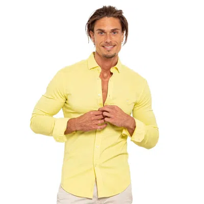 Eight X Frog Stretch Button Down Shirt In Yellow