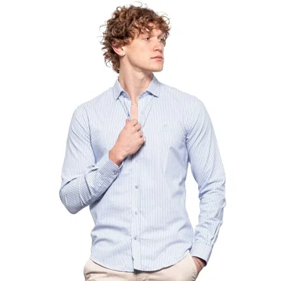 Eight X Frog Striped Button Down Shirt In Blue In Multi