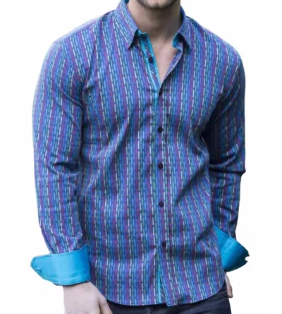 Eight X Jacquard Pattern Shirt In Navy In Blue