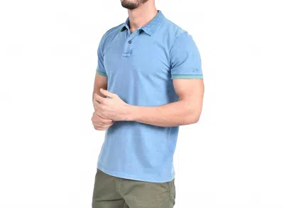 Eight X Jacquard Polo With Double Sided Print Collar In Indigo In Blue