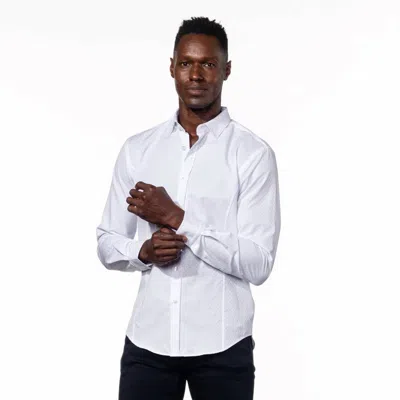 Eight X Jacquard Shirt With Trim In White