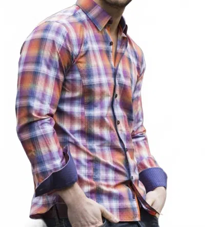 Eight X Jacquard Slim Fit Shirt In Bordeaux In Multi