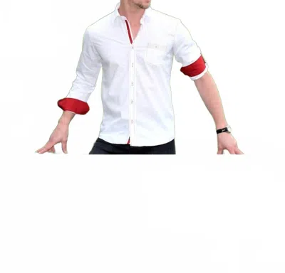Eight X Jacquard V Shirt With Pocket In White