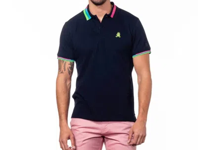 Eight X José Frog Polo In Navy In Multi