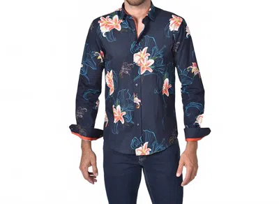 Eight X Lily Button Down Print Shirt In Navy In Multi