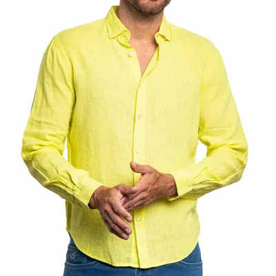 Eight X Linen Button Down Shirt In Yellow