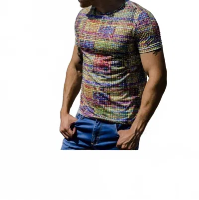 Eight X Color Print T-shirt In Multi In Blue