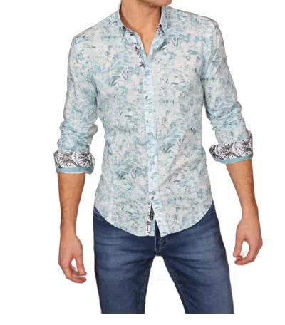 Eight X Long Sleeve Button Down Shirt With Branches Design In White