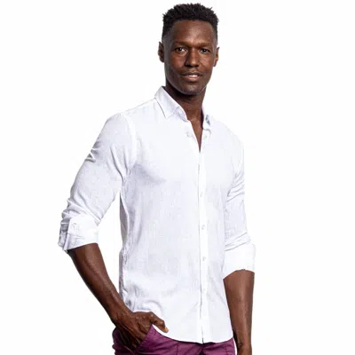 Eight X Looks Like Linen Button Down Shirt In White