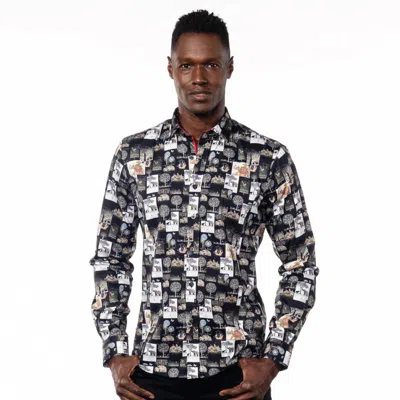 Eight X Marco Polo Button Down Shirt In Black In Multi