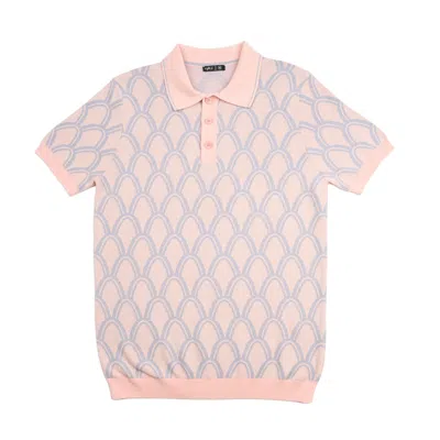 Eight X Men's Arc Jacquard Knit Short Sleeve Polo - Pink