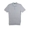 Eight X Men's Argyle Solid Knit Polo - Light Blue In Gray