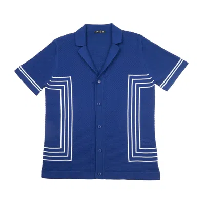 Eight X Men's Atlas Knit Short Sleeve Shirt - Blue