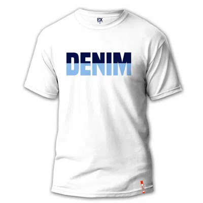 Eight X Men's Big Denim Street T-shirt In White