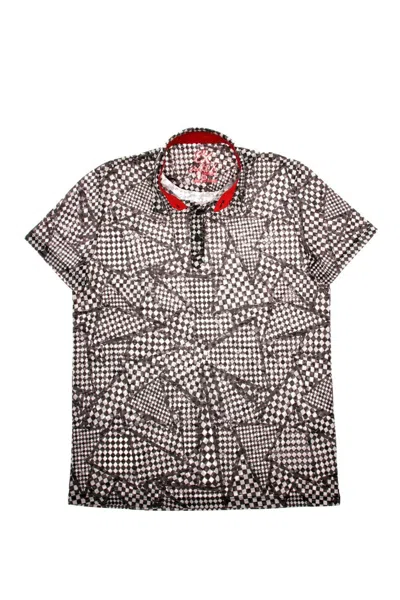 Eight X Men's Black Geo Print Polo Shirt