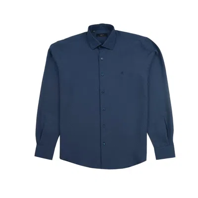 Eight X Men's Blue Texture Button Down Shirt - Navy
