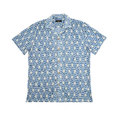 Eight X Men's Blue Tide Artisan Short Sleeve Button Up Shirt In Multi