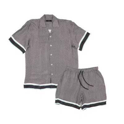 Eight X Men's Blue Viceroy Short Sleeve Shirt + Shorts Matching Set In Multi