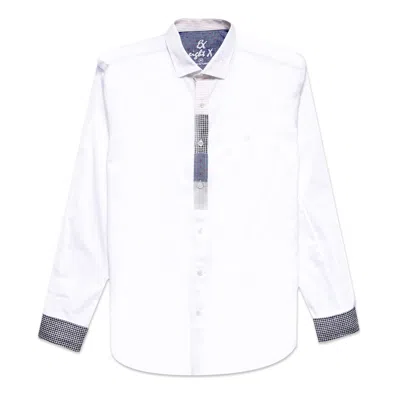 Eight X Men's Blue / White Down The Line Button Up Shirt In Blue/white