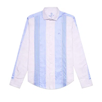 Eight X Men's Blue / White Downstream Button Down Shirt In Blue/white