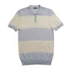 Eight X Men's Blue / White Gondola Knit Polo - Light Blue In Multi