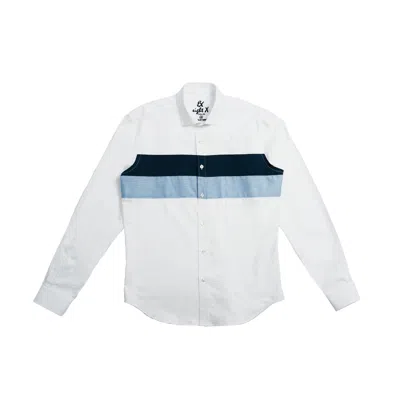 Eight X Men's Blue / White Haven Long Sleeve Button Up Shirt