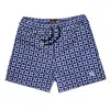 Eight X Men's Blue / White Mosaic Drift Swim Trunks In Blue/white