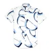 Eight X Men's Blue / White Sleek And Sharp Short Sleeve Shirt + Shorts Matching Set