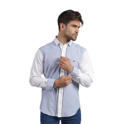 Eight X Men's Blue / White The Executive Stripe Button Up Shirt In Blue/white