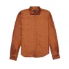 Eight X Men's Brown Sicily Crochet Long Sleeve Button Down Shirt In Brown