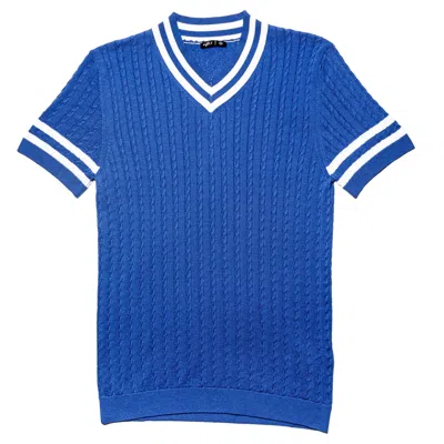 Eight X Men's Cable Knit Shirt - Royal Blue