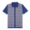 Eight X Men's Chain Link Knit Polo Shirt - Blue In Blue