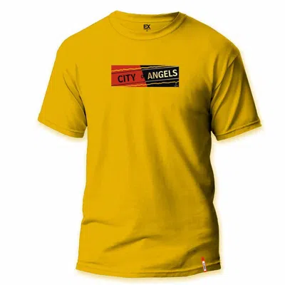 Eight X Men's City Of Angels Street T-shirt In Golden Mustard In Yellow