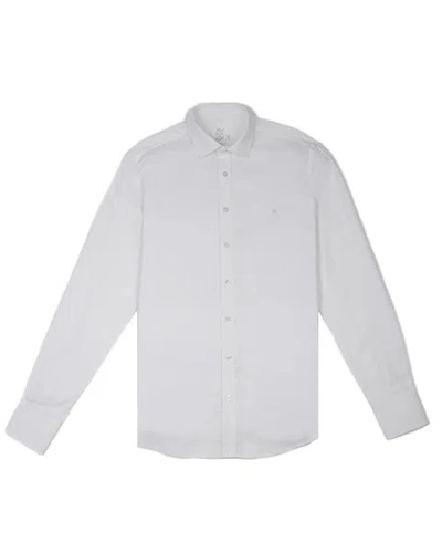 Eight X Men's Classic Linen Long Sleeve Button Down Shirt - White