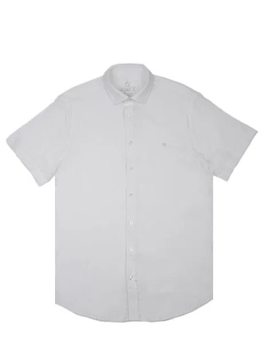 Eight X Men's Classic Linen Short Sleeve Button Down Shirt - White