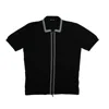 Eight X Men's Contour Short Sleeve Two Way Zip Knit Shirt - Black In Black