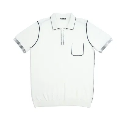 Eight X Men's Contrast Short Sleeve Knit Polo - White
