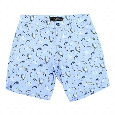 Eight X Men's Crane Print Shorts In Sky Blue