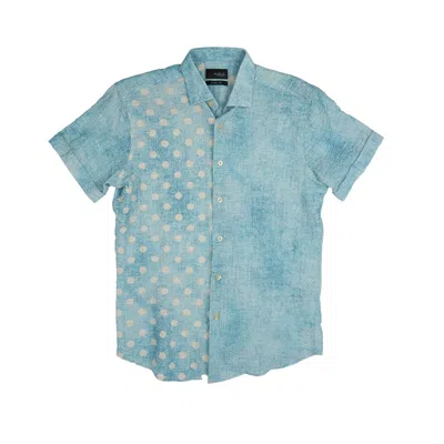 Eight X Men's Disappearing Act Seersucker Short Sleeve Shirt - Blue